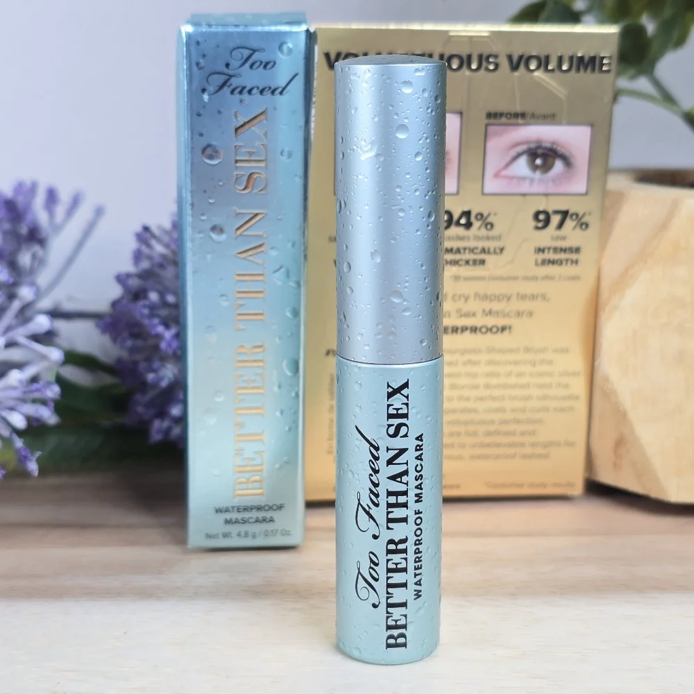 Too Faced Better Than Sex Waterproof Black Mascara 0.17 OZ Travel Size New